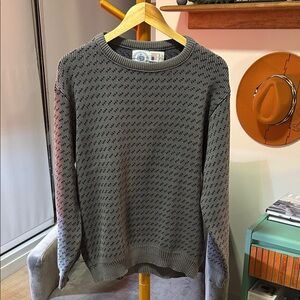 J. Press Gray Patterned Men's Cotton Crewneck Sweater